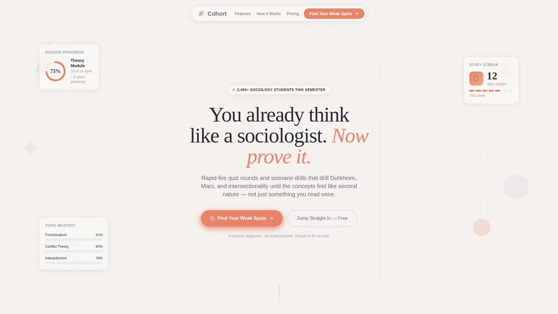 Sociology Quiz App Landing Page Template