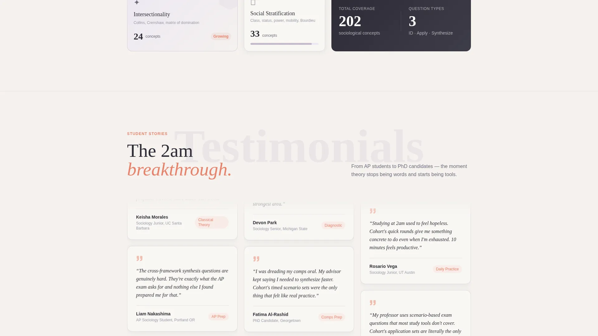 Sociology Quiz App Landing Page Template