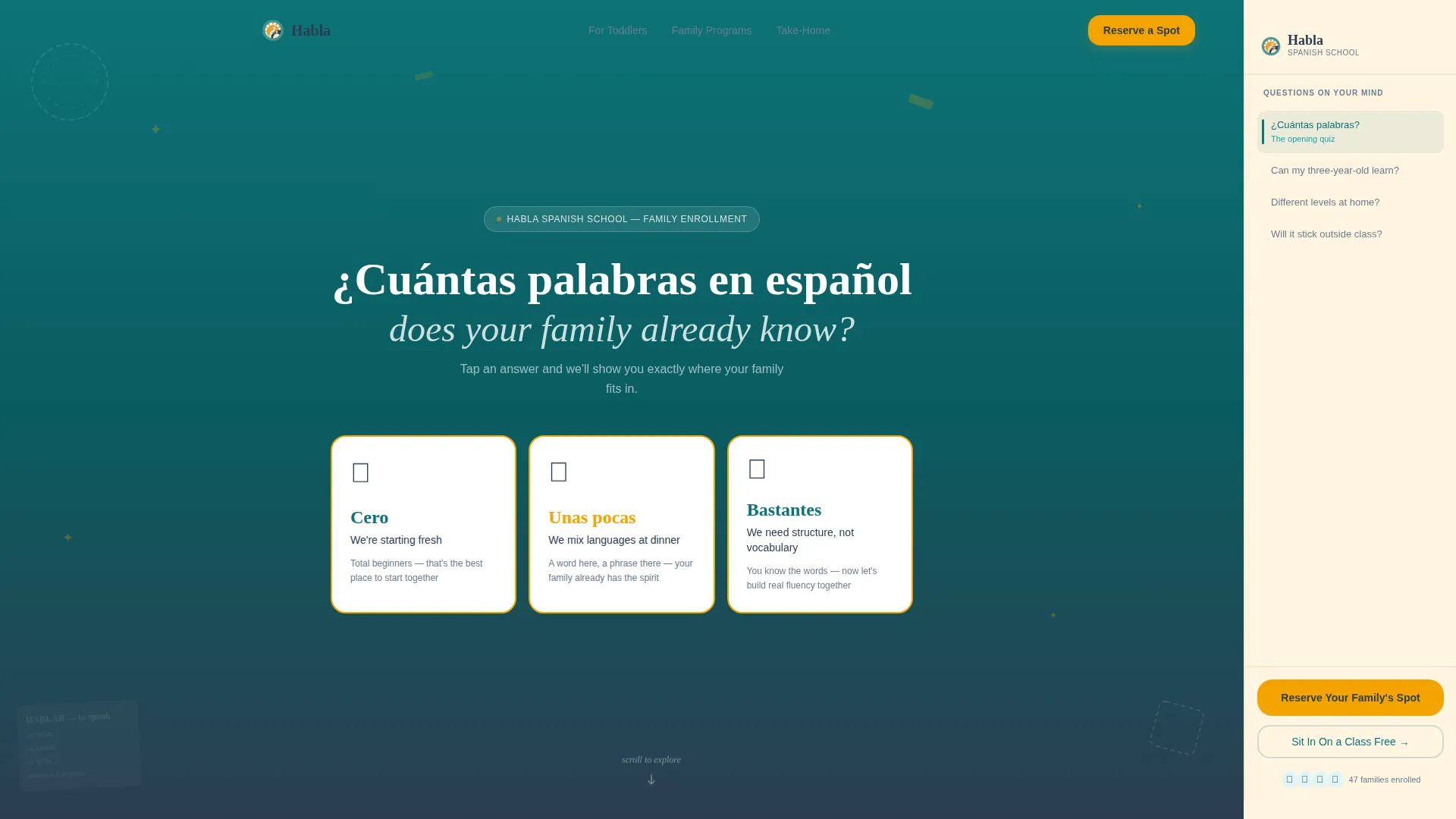 Spanish Language School Landing Page Template
