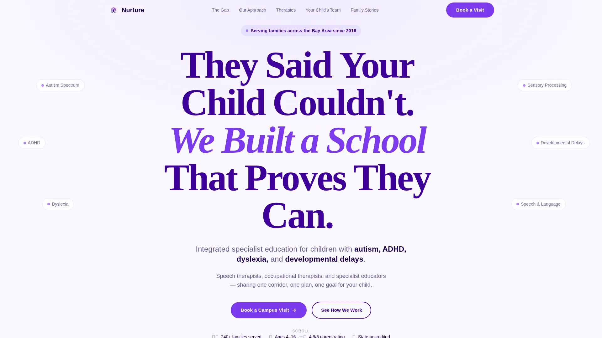 Special Education & Learning Center Booking Website Template