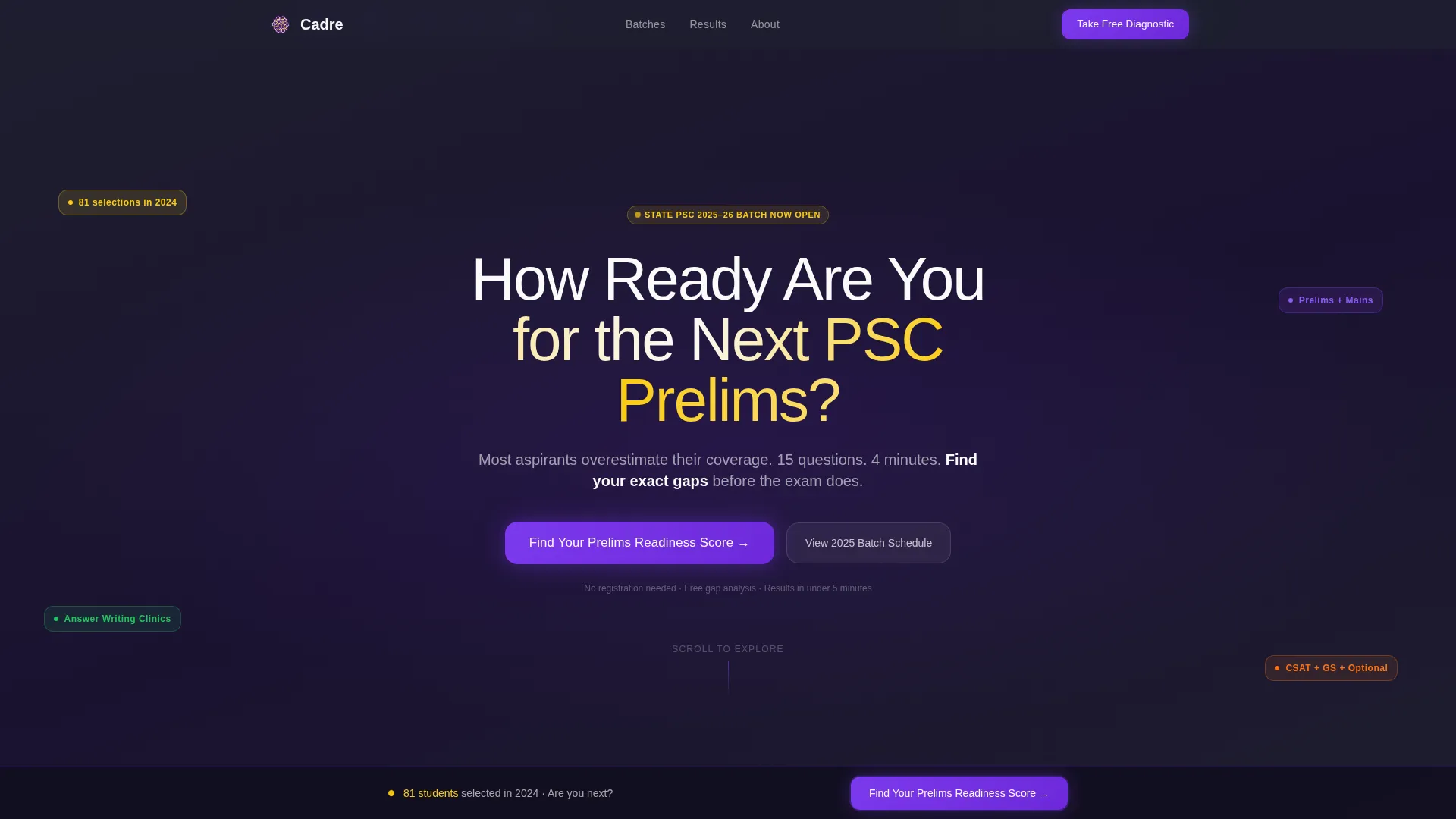 State PSC Coaching Landing Page Template
