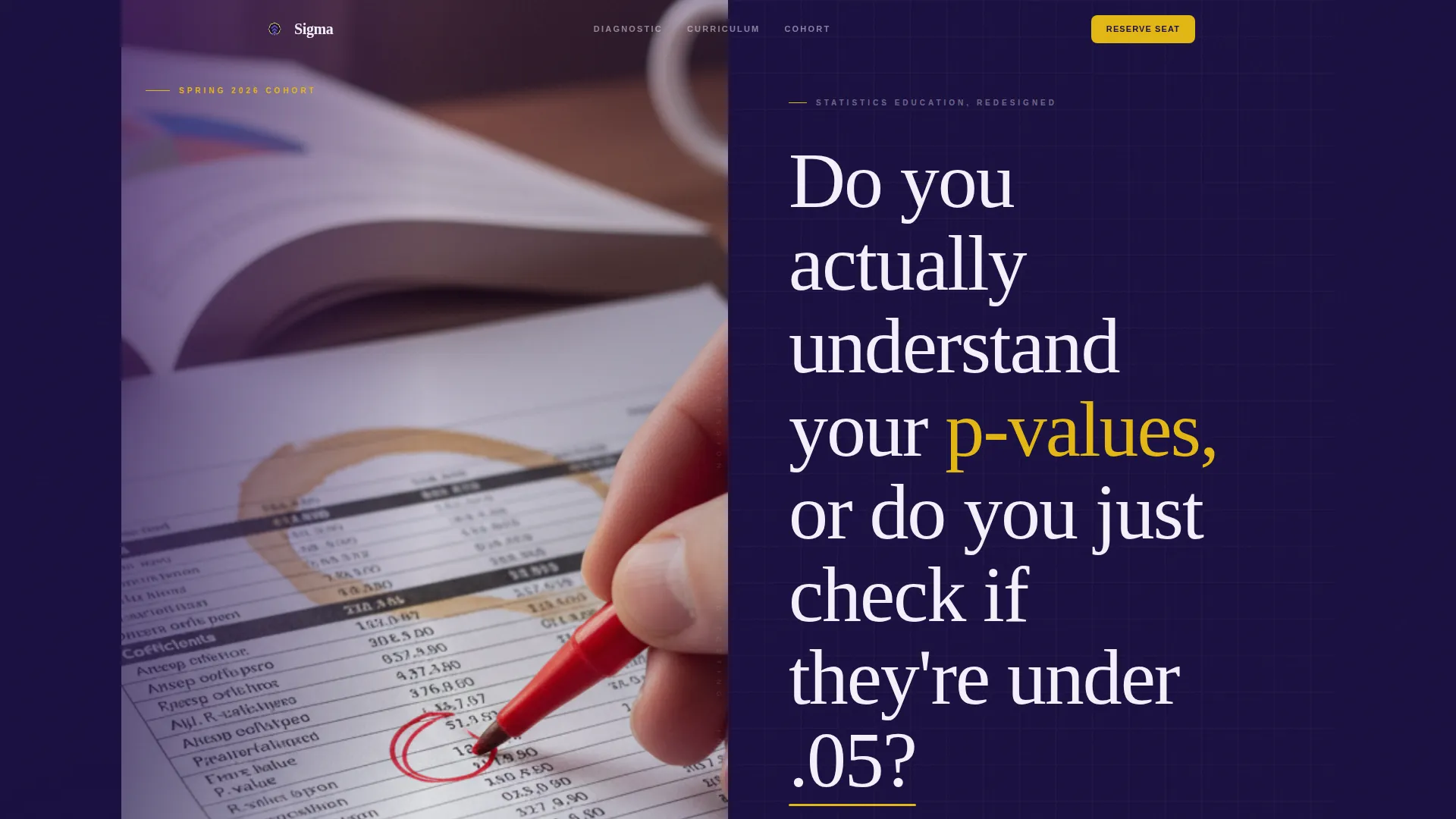 Statistics Online Course Landing Page Template