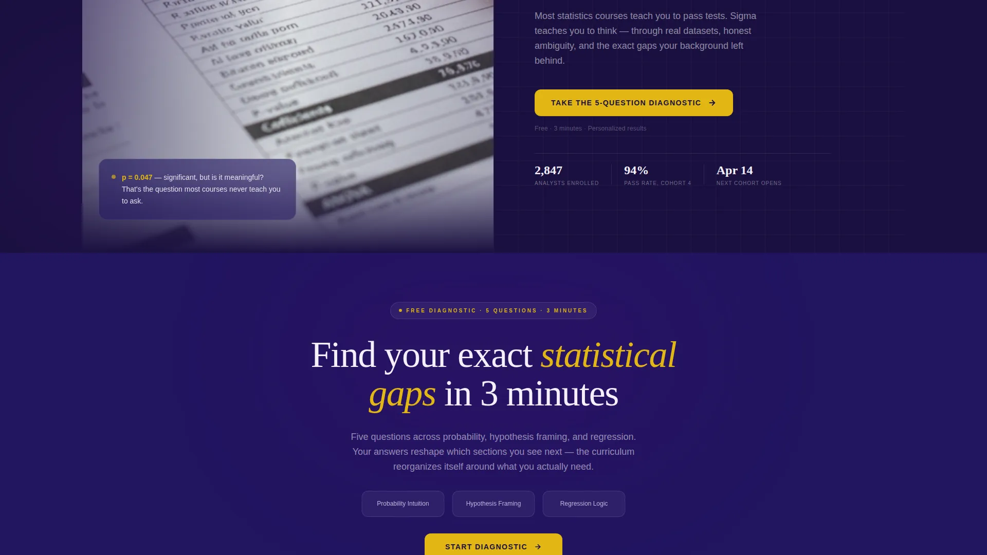 Statistics Online Course Landing Page Template