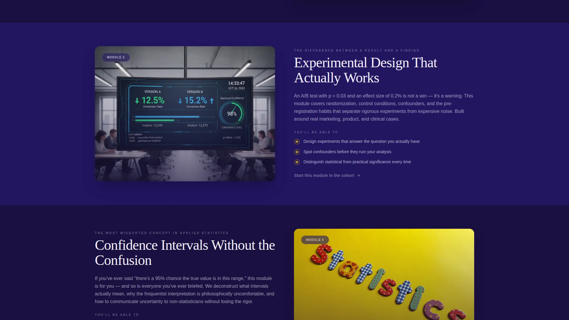 Statistics Online Course Landing Page Template