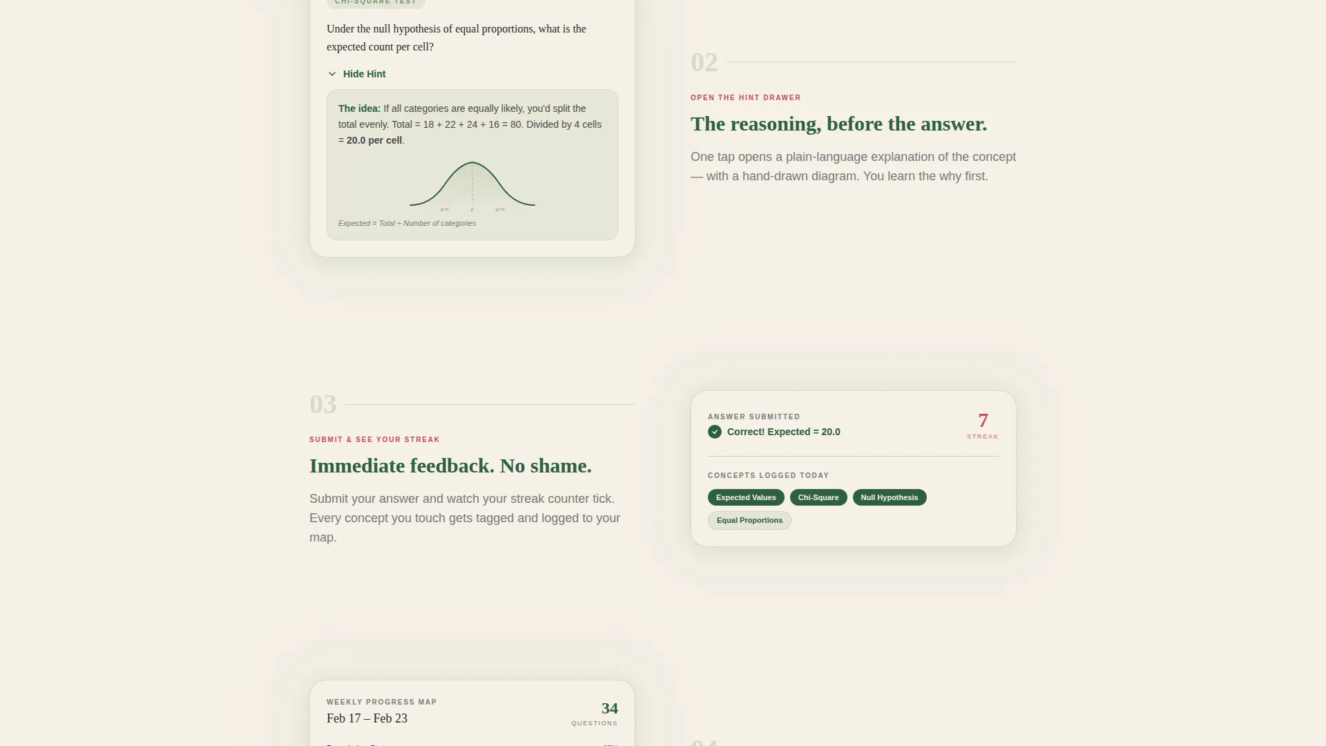 Statistics Practice Quiz App Landing Page Template