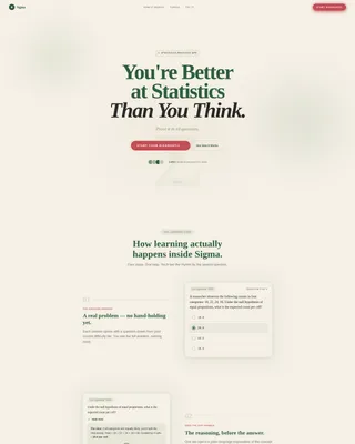 Statistics Practice Quiz App Landing Page Template