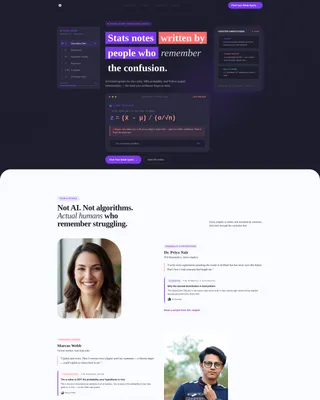 Statistics Study Guide Sidebar Landing Page Template