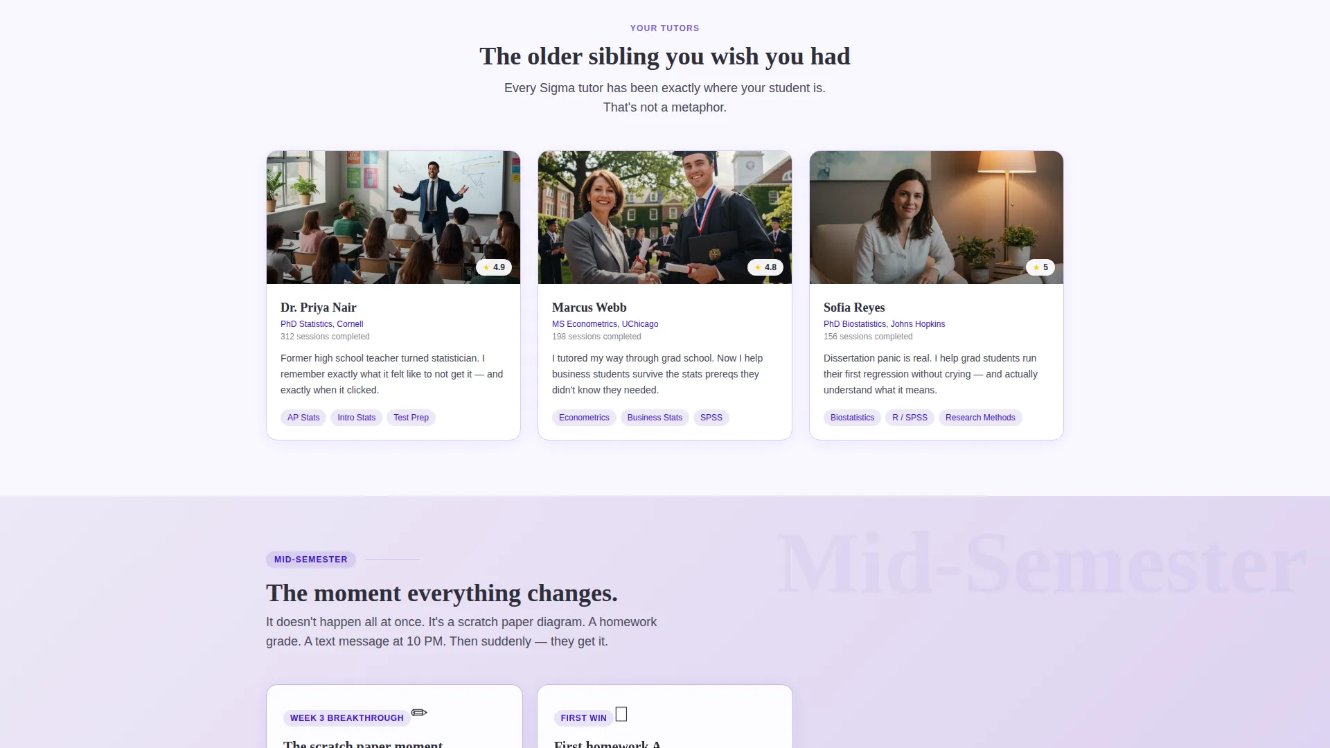Statistics Tutoring Landing Page Template