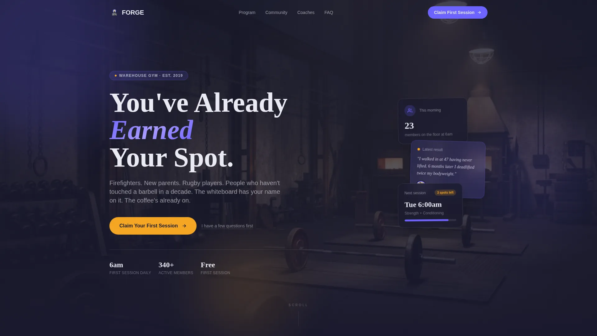 Strength & Conditioning Landing Page Template