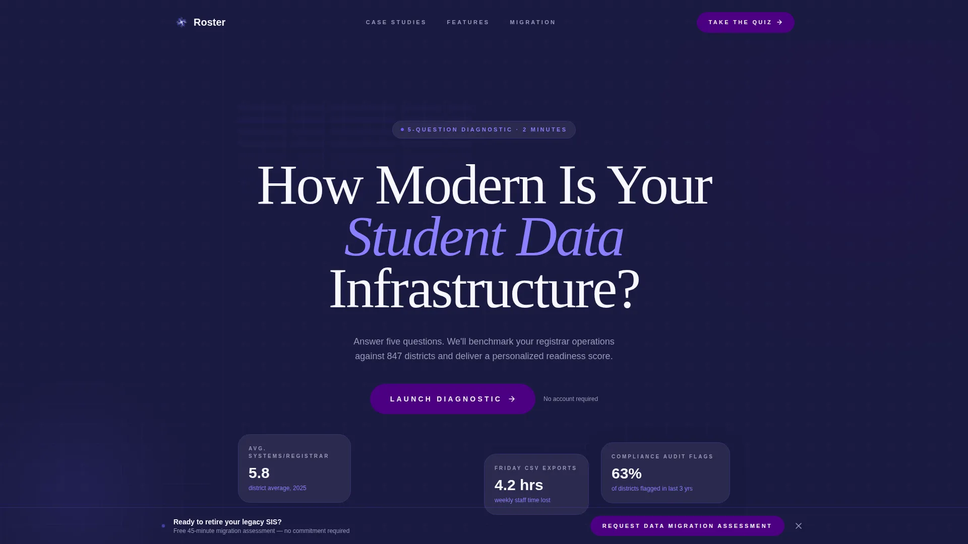 Edtech Landing Page Template for Student Information Systems
