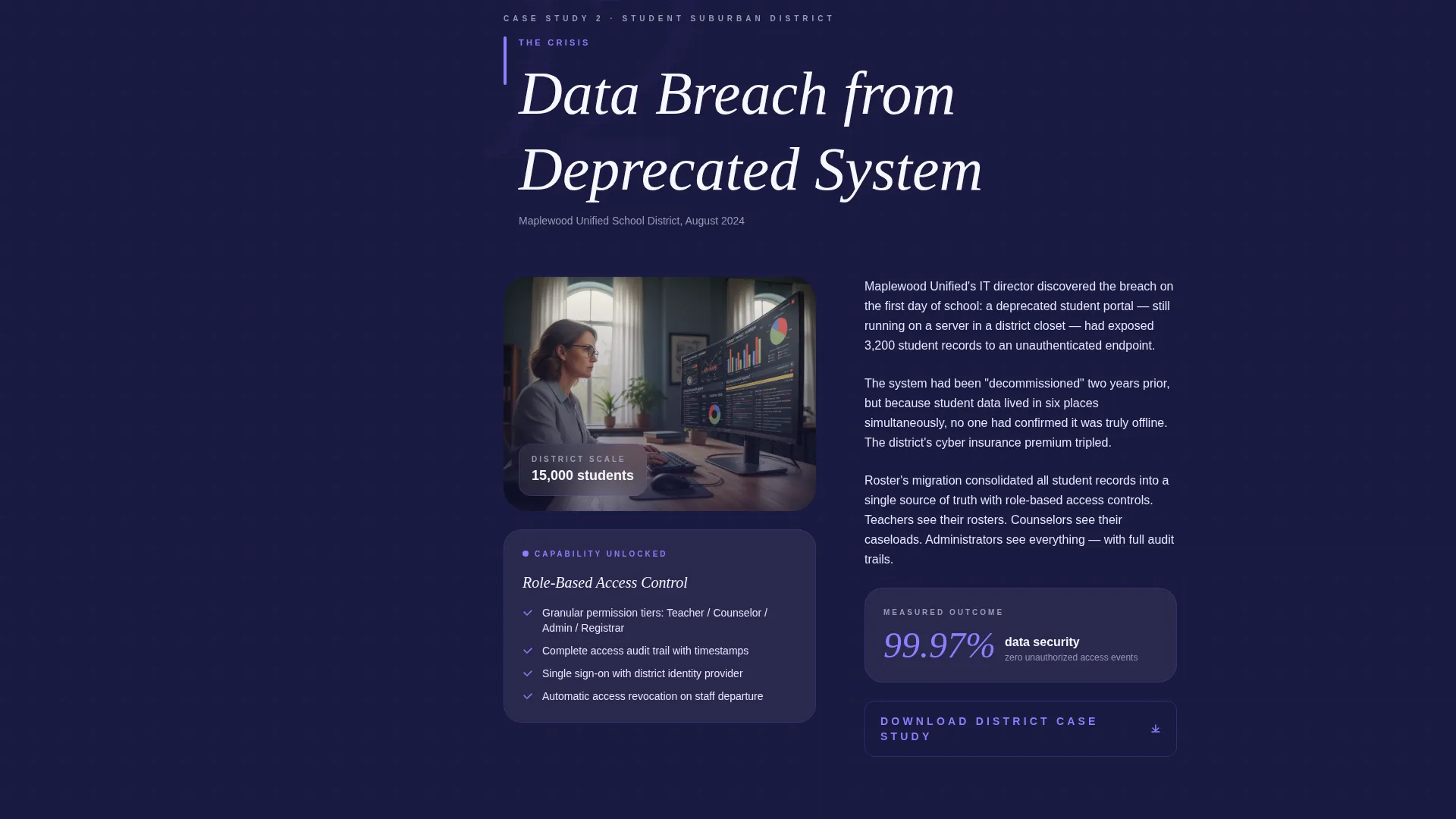 Edtech Landing Page Template for Student Information Systems