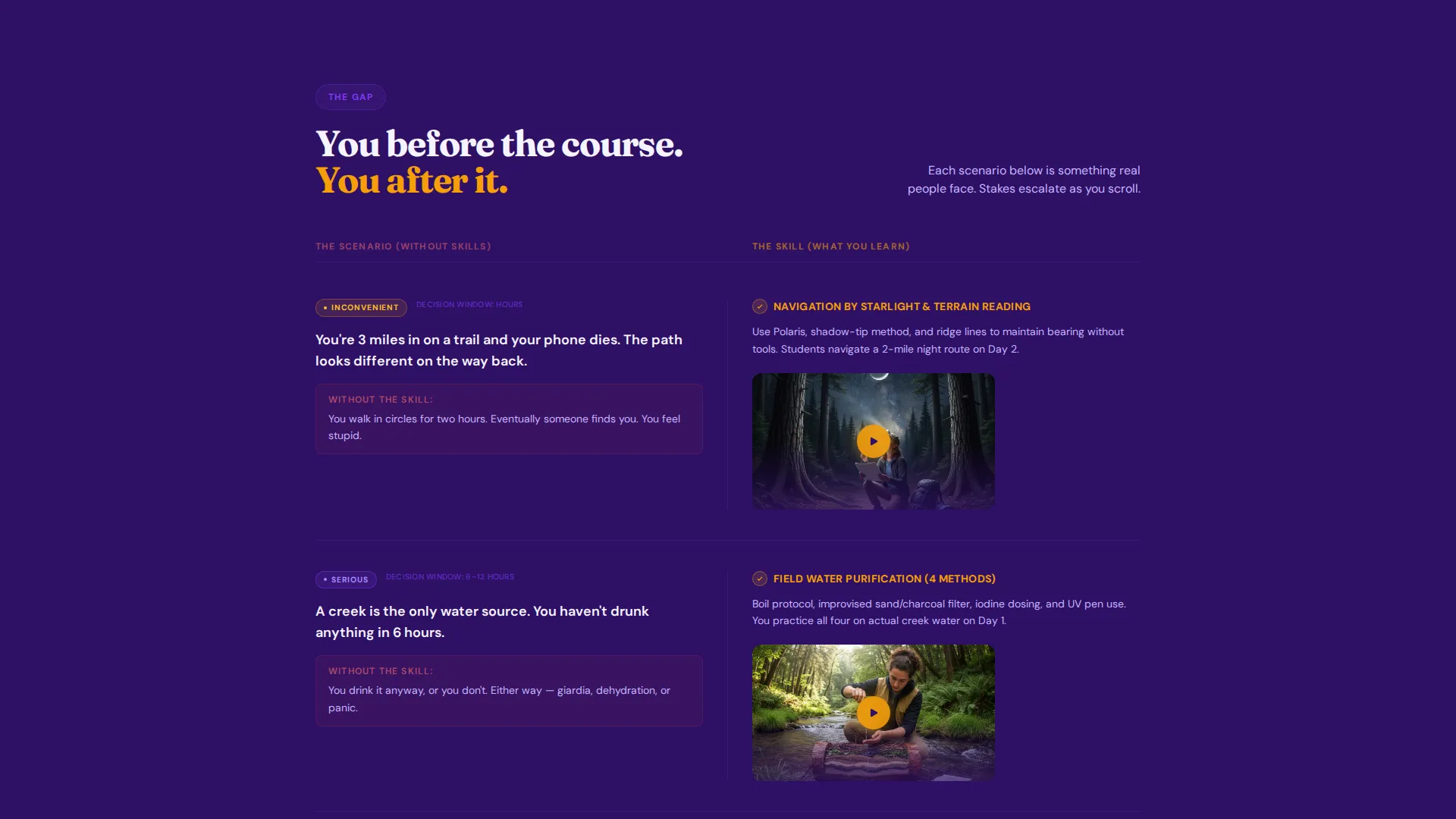 Survival Skills Course Landing Page Template