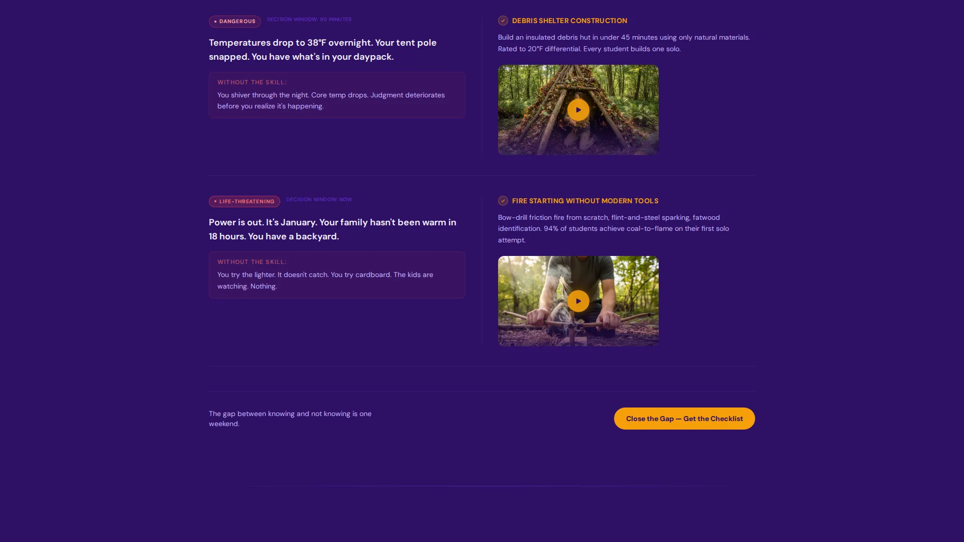 Survival Skills Course Landing Page Template