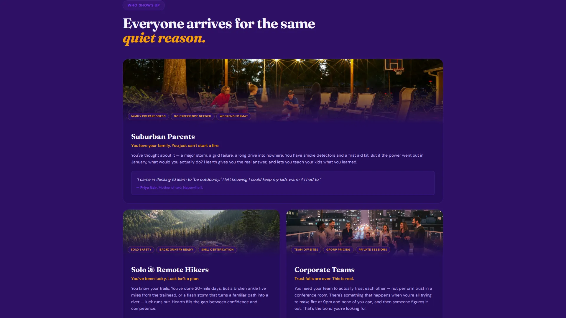 Survival Skills Course Landing Page Template
