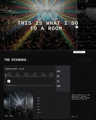 Brutalist DJ Portfolio & Mix Landing Page Template