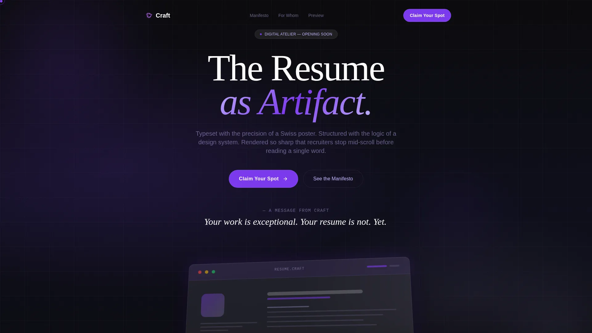 Resume & CV Pre-Launch Website Template