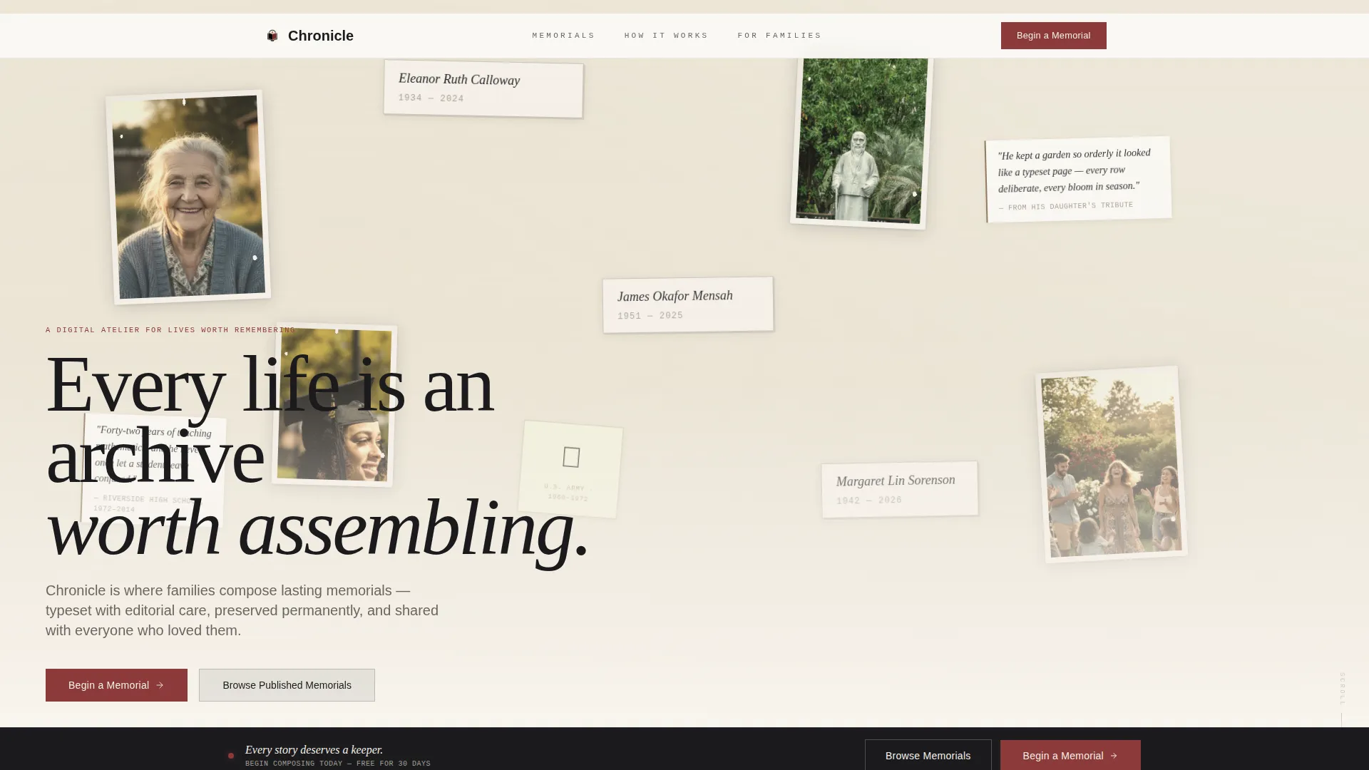 Memorial & Tribute Page Directory Website Template