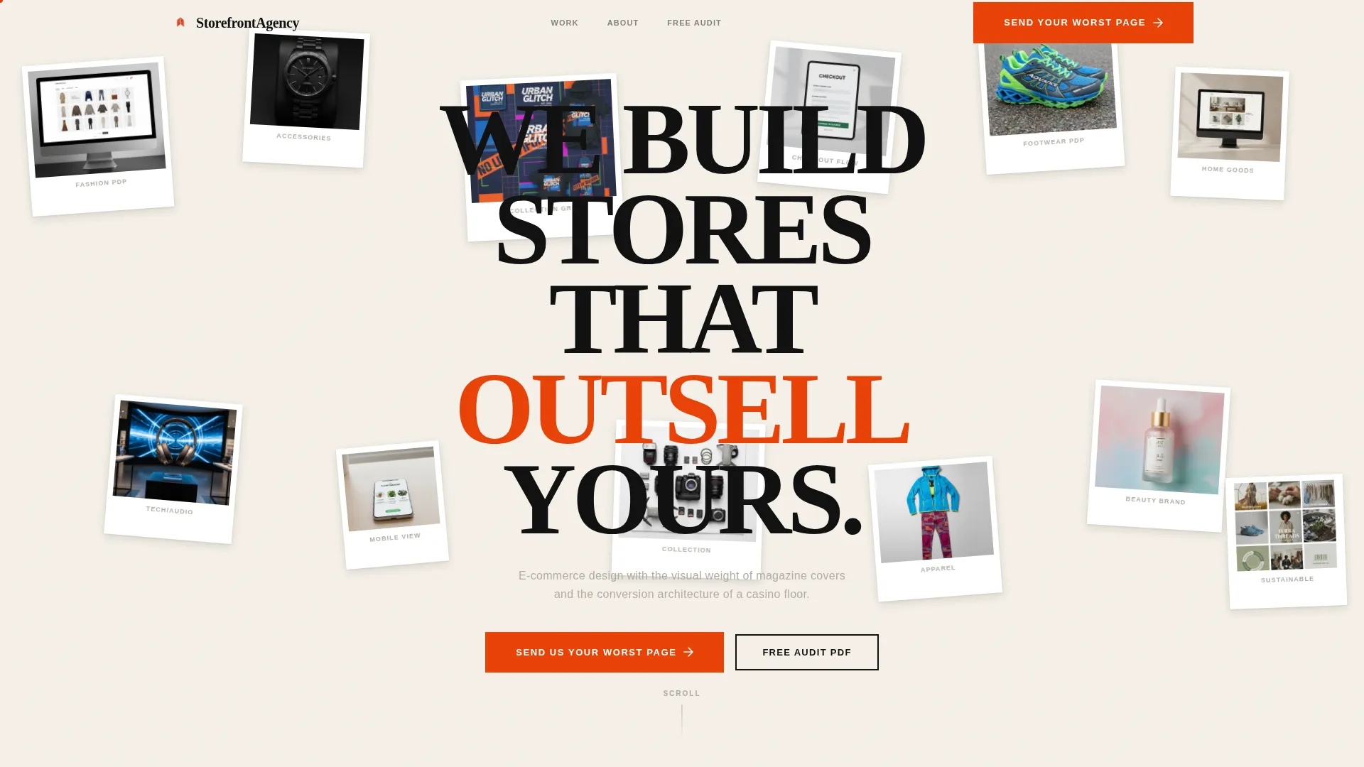 Bold Brutalist E-Commerce Agency Landing Page