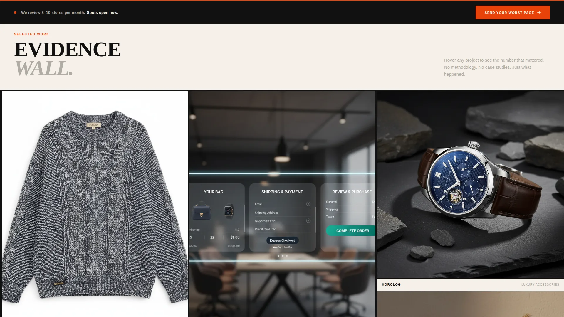 Bold Brutalist E-Commerce Agency Landing Page