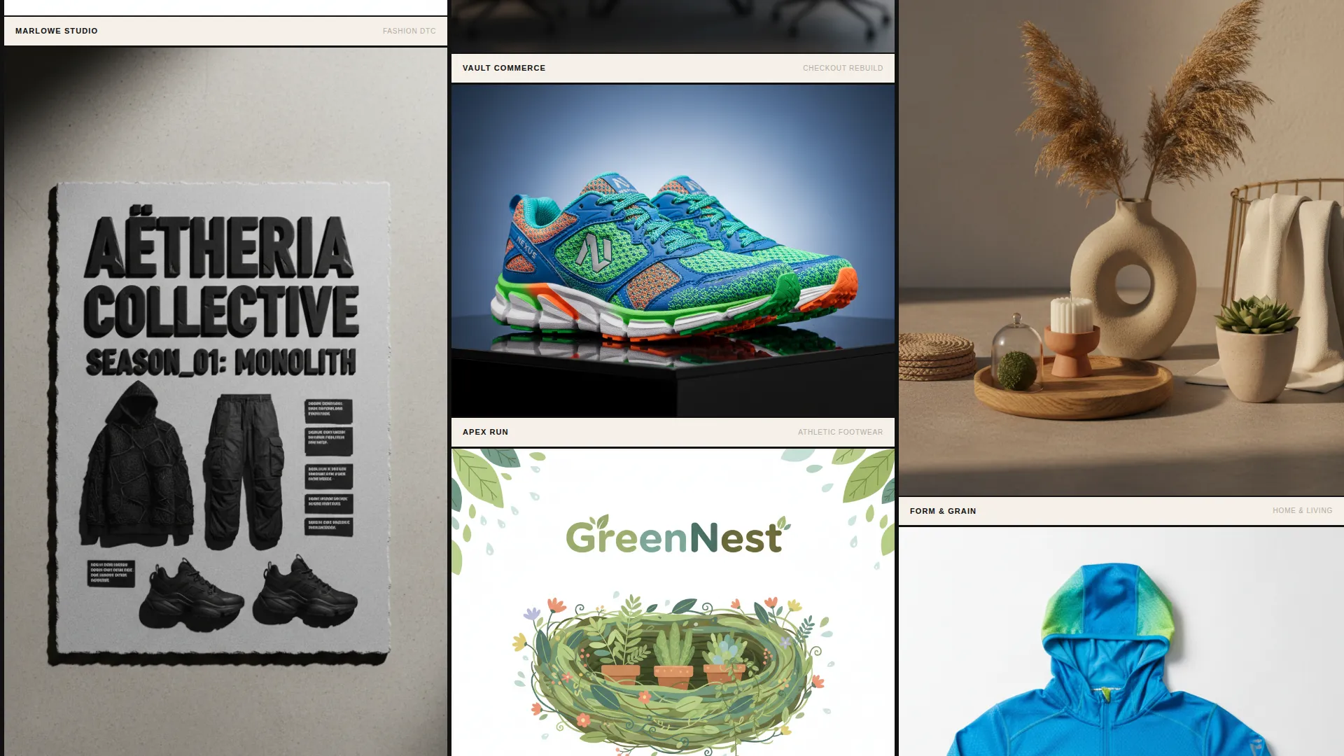 Bold Brutalist E-Commerce Agency Landing Page