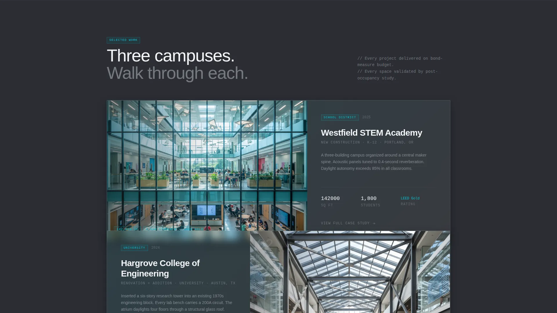 Education Facility Portfolio Landing Page Template