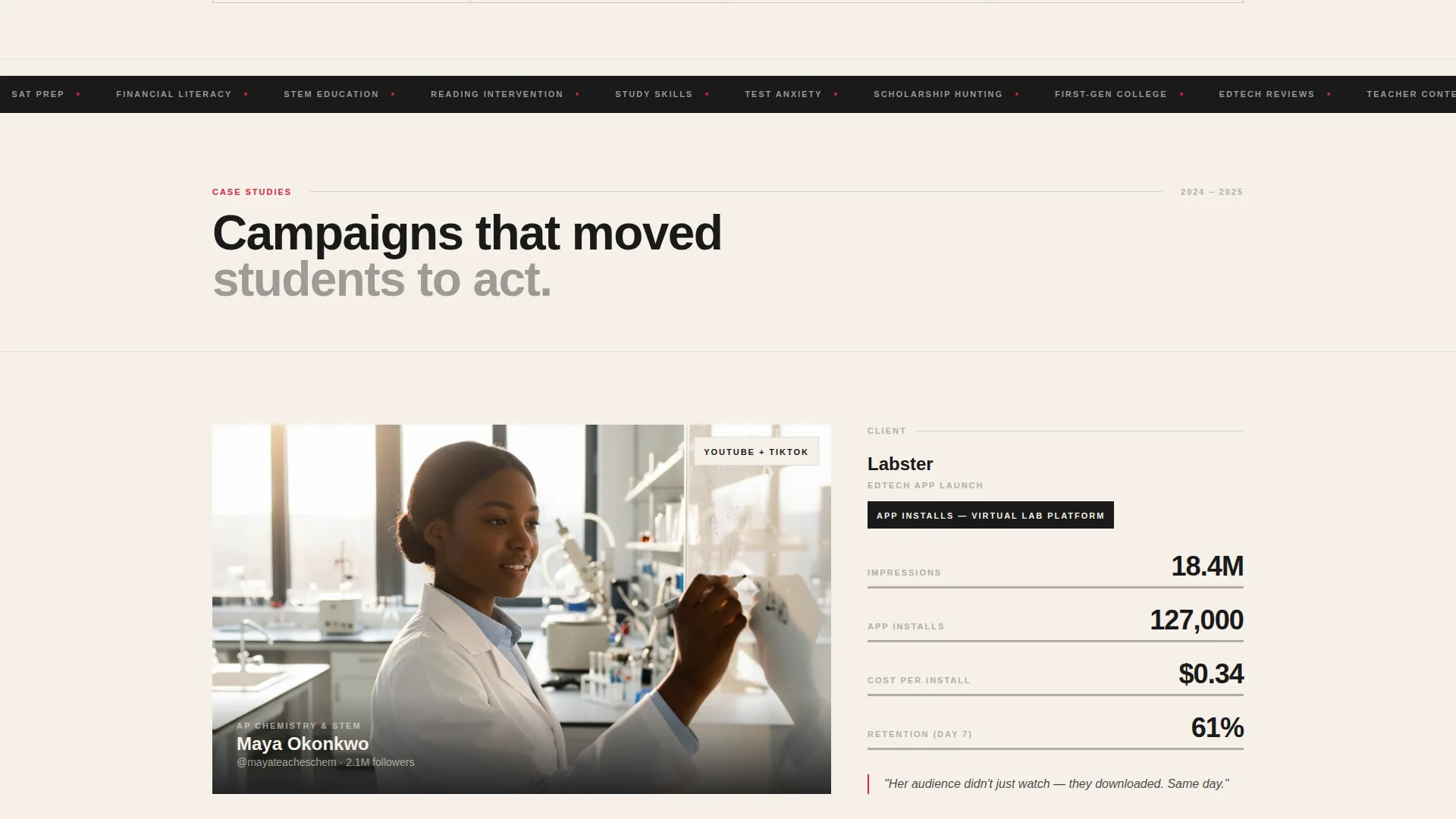 Education Marketing Agency Landing Page Template
