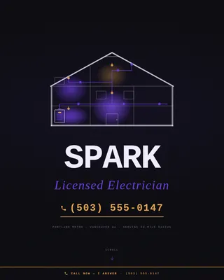 Electrician Landing Page Template for Digital Business Cards