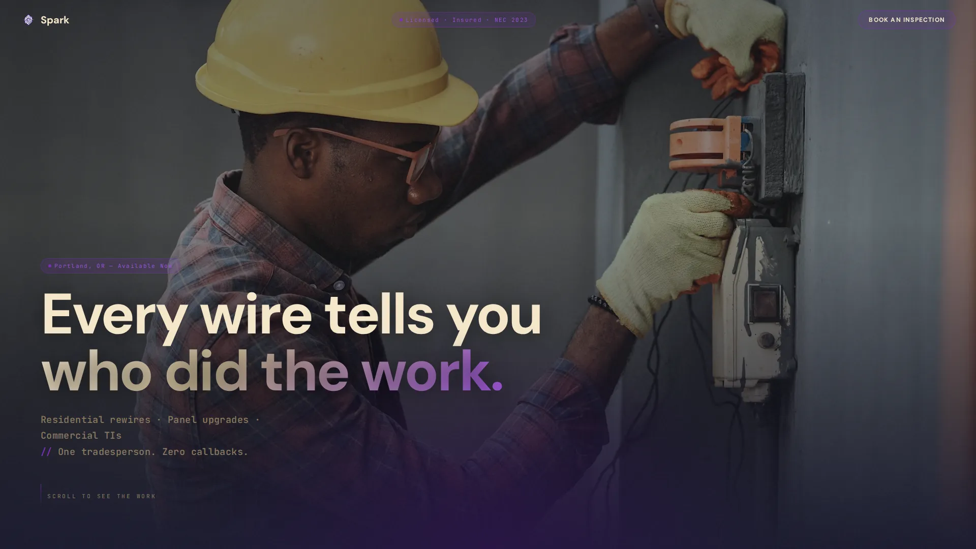 Electrician Portfolio Landing Page Template