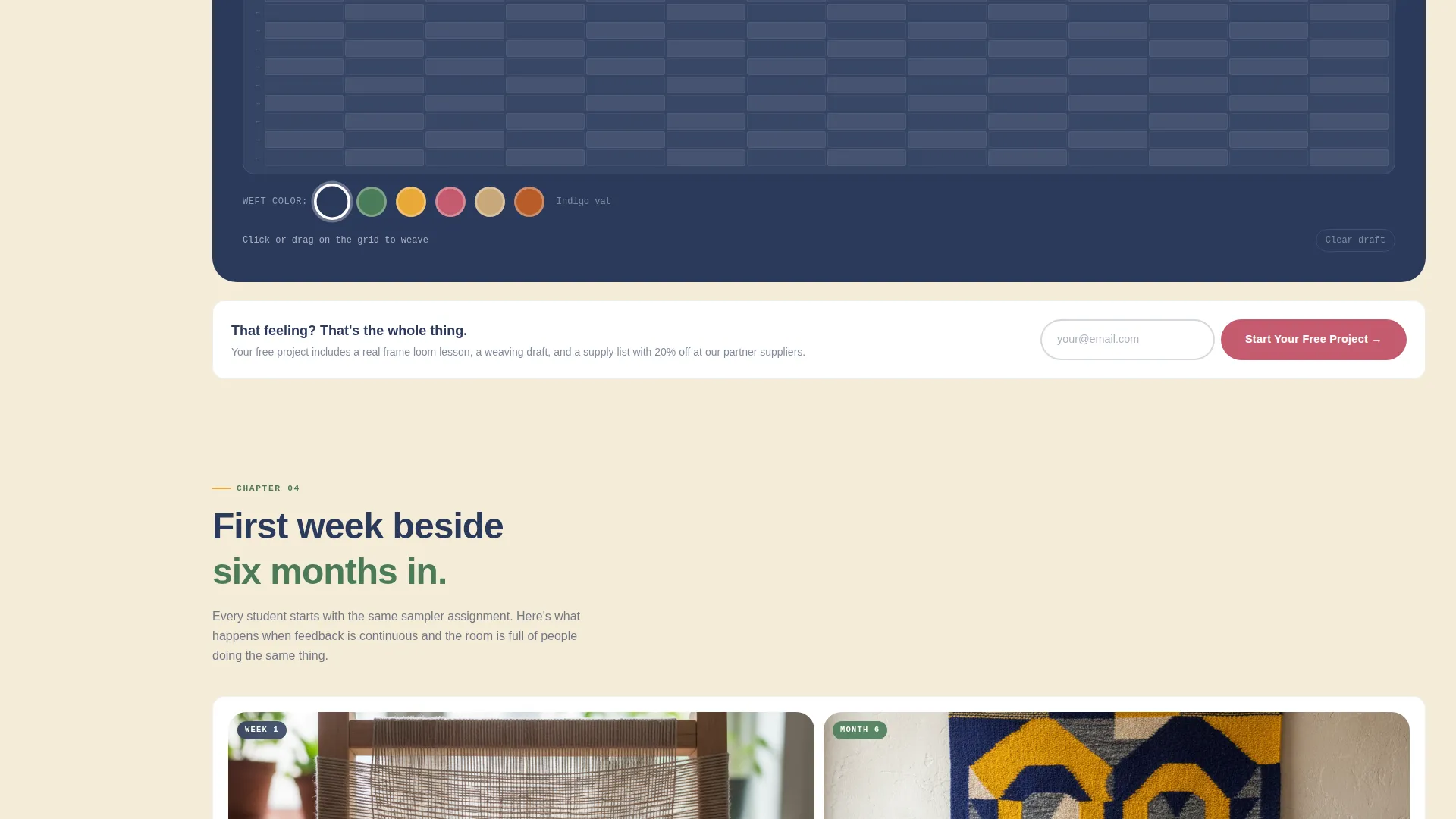 Fiber Art School Landing Page Template