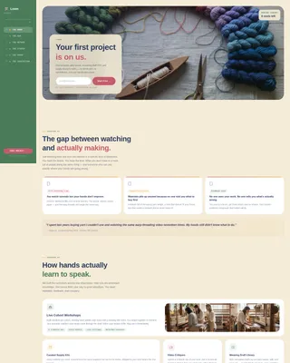 Fiber Art School Landing Page Template
