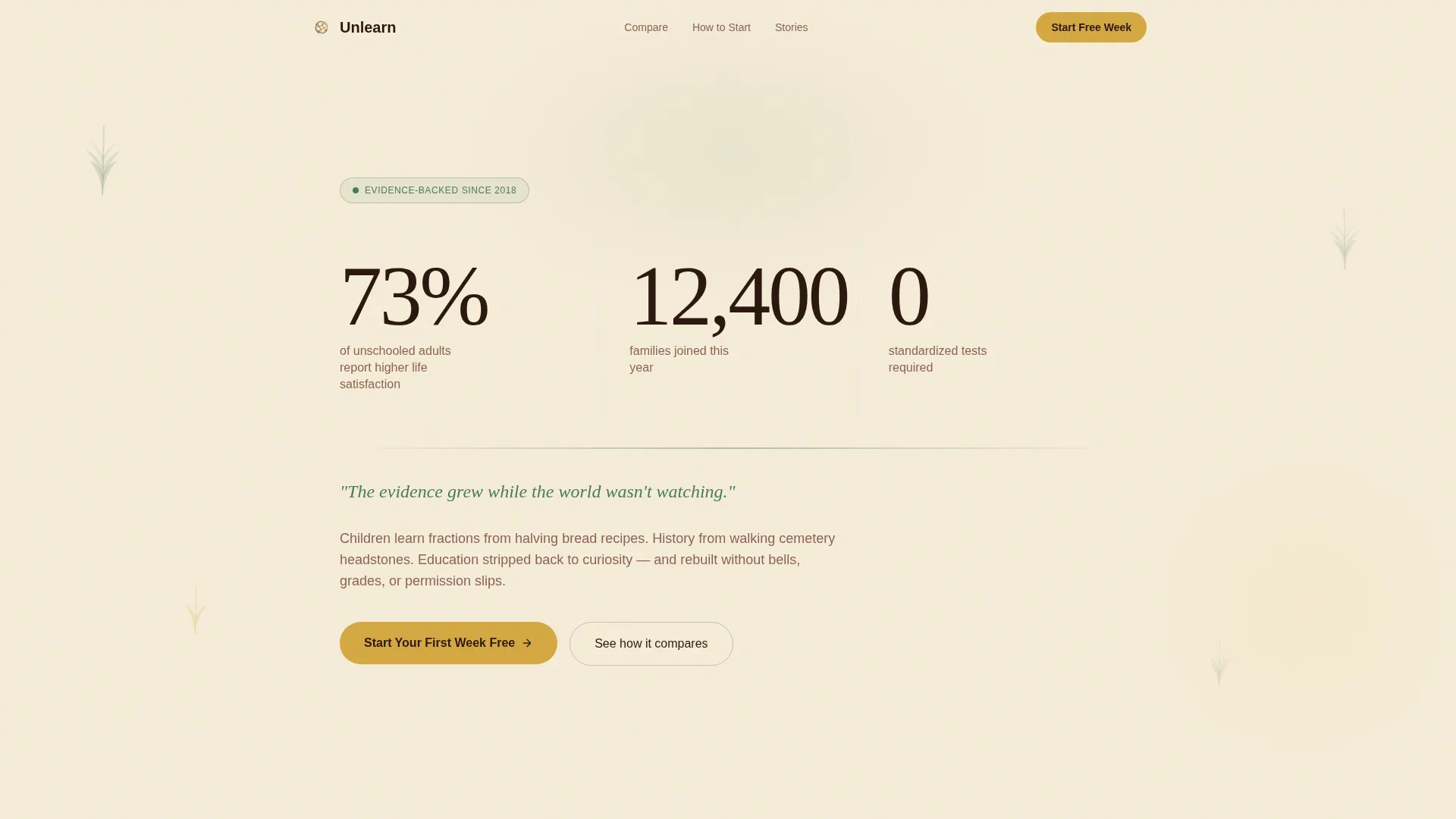 Unschooling Community Landing Page Template