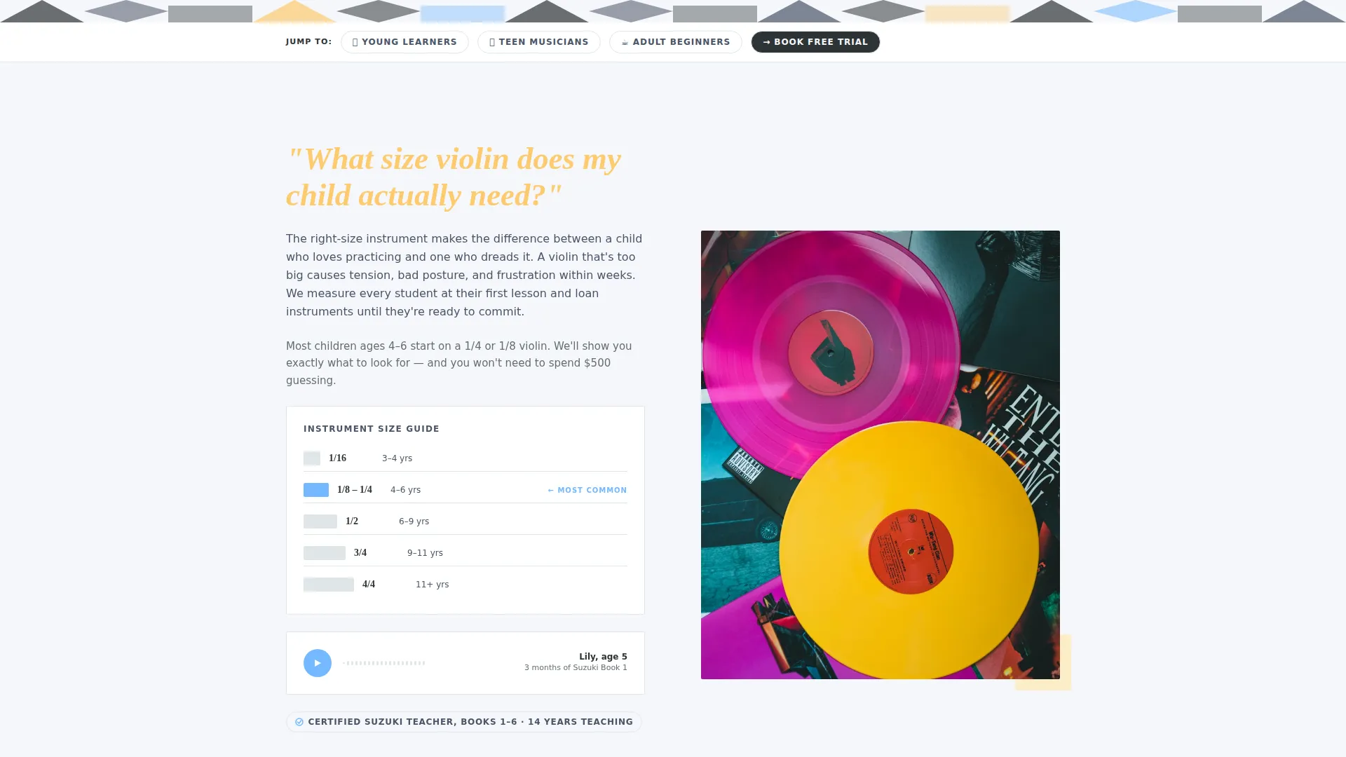 Music & Performing Arts School Specialist Booking Website Template