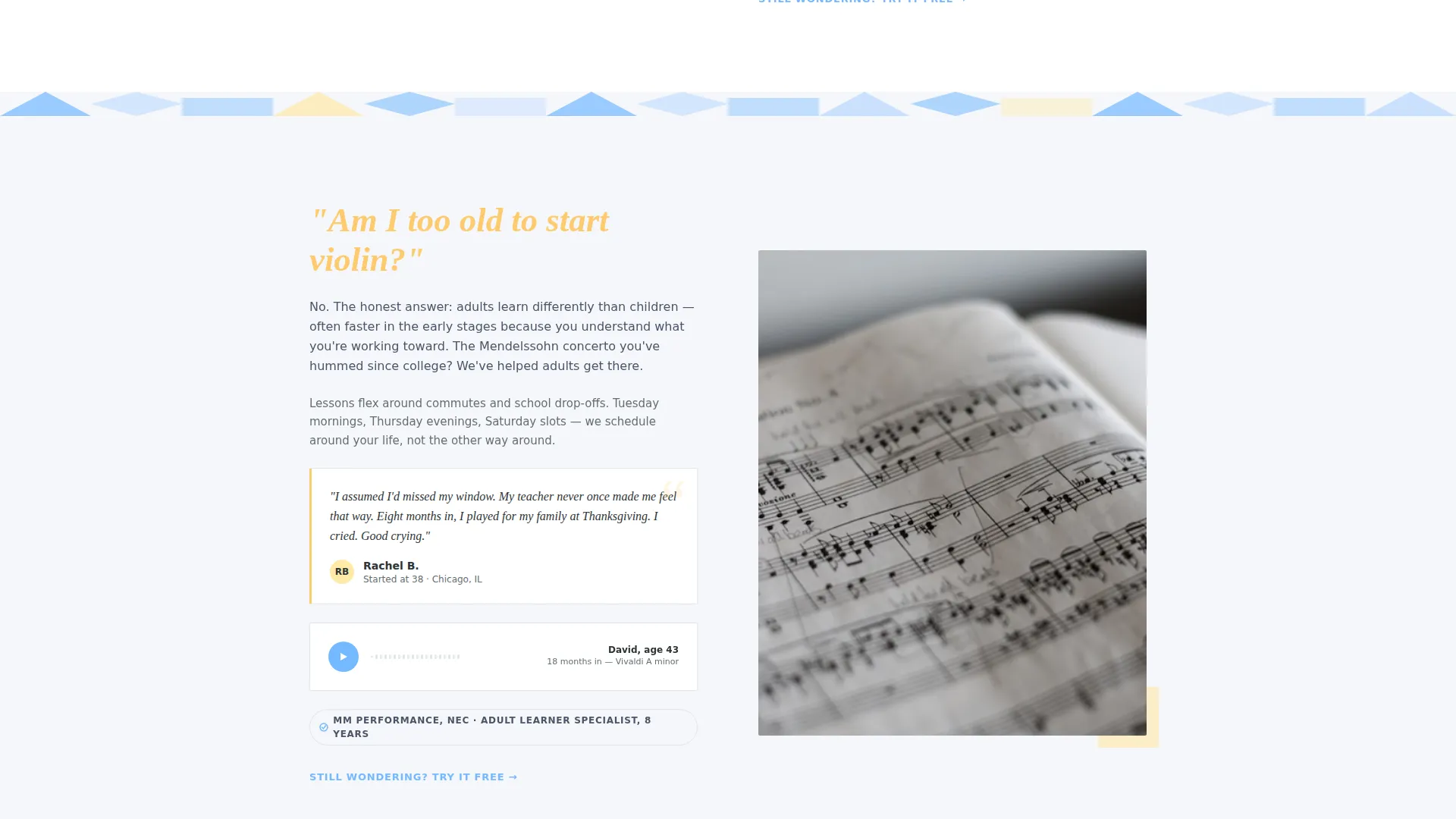 Music & Performing Arts School Specialist Booking Website Template