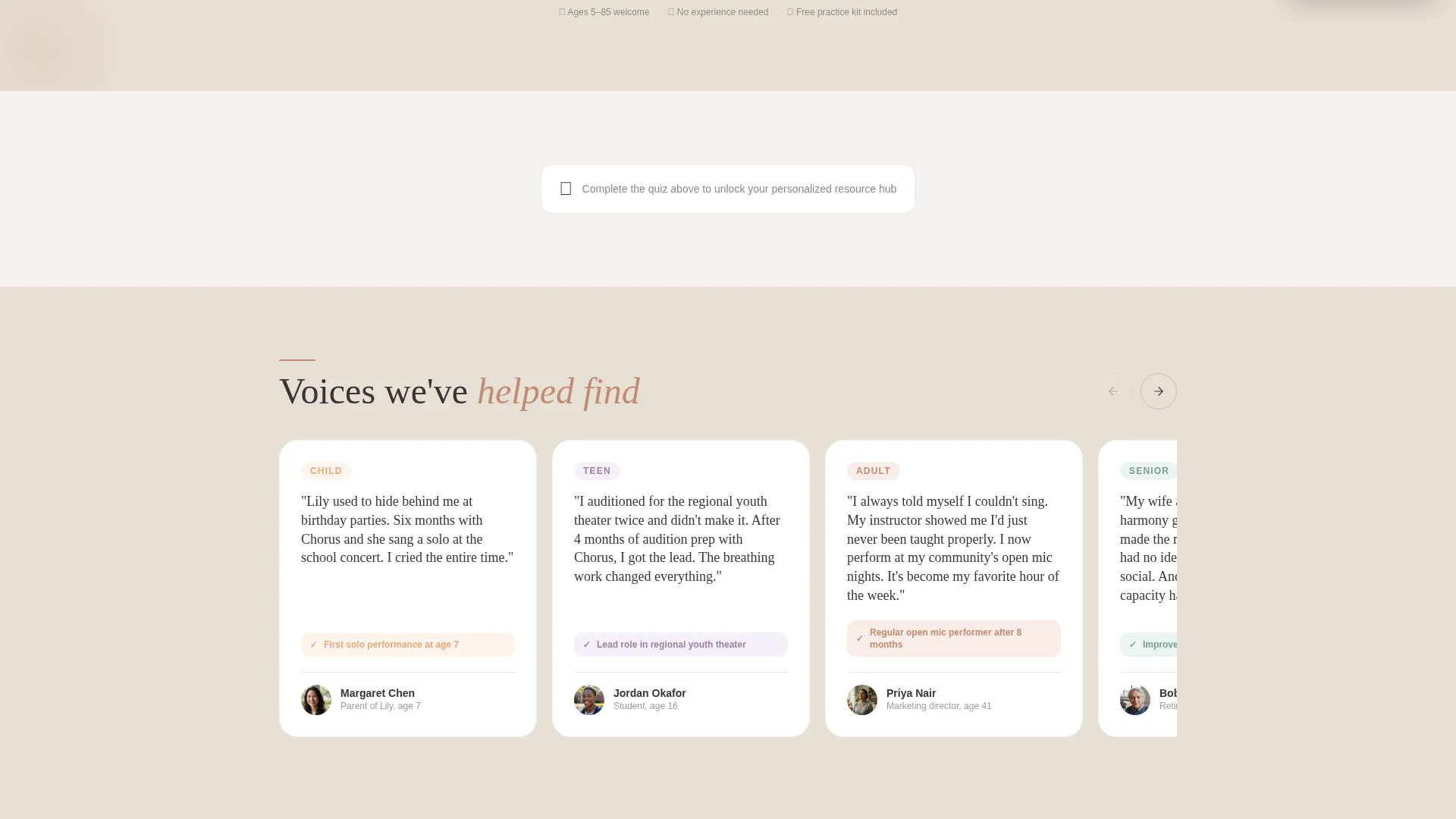 Vocal Academy Landing Page Template
