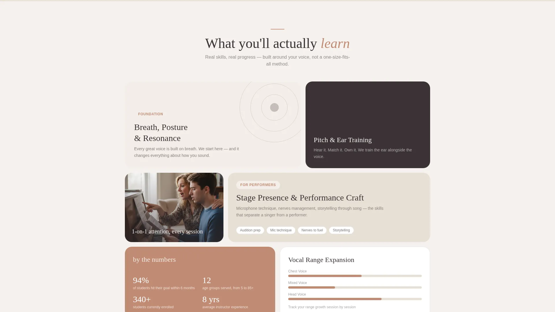 Vocal Academy Landing Page Template