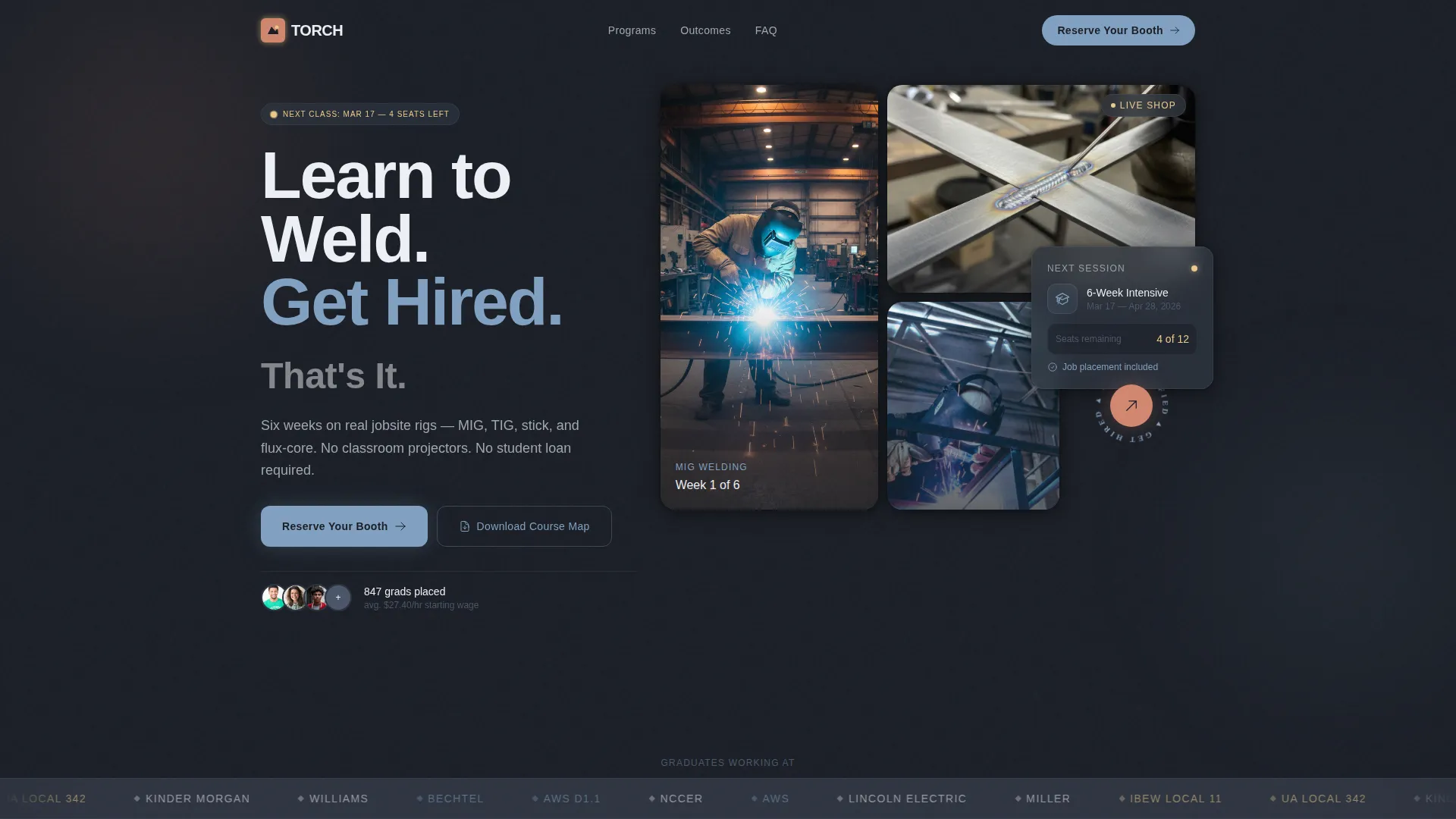 Welding School Landing Page Template