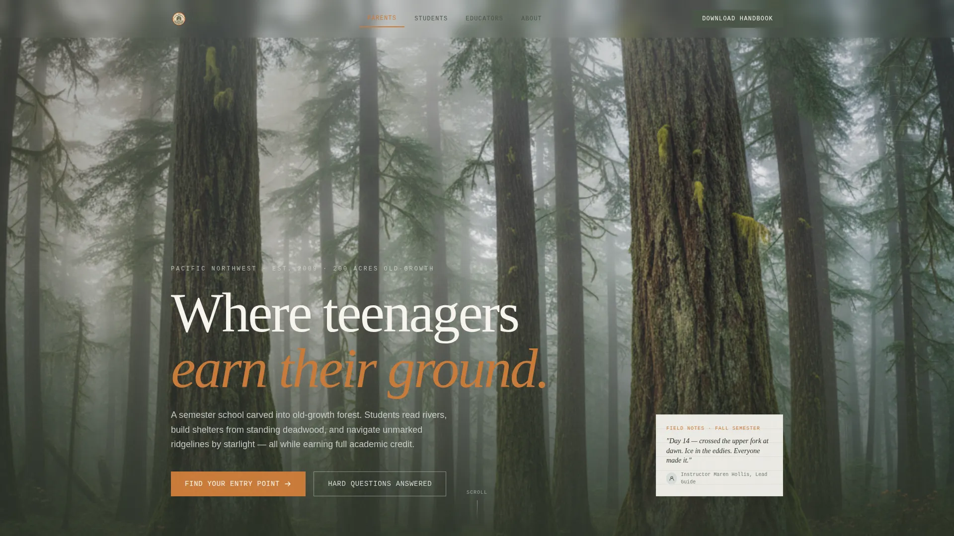 Wilderness School Landing Page Template