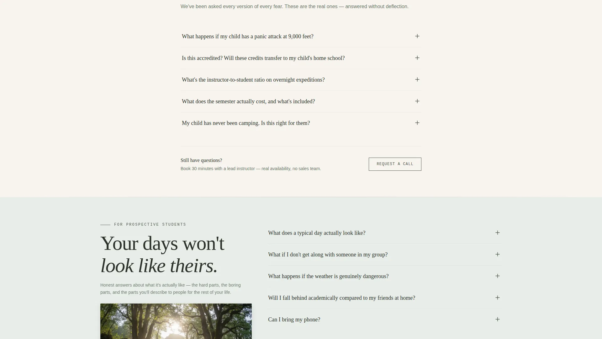 Wilderness School Landing Page Template