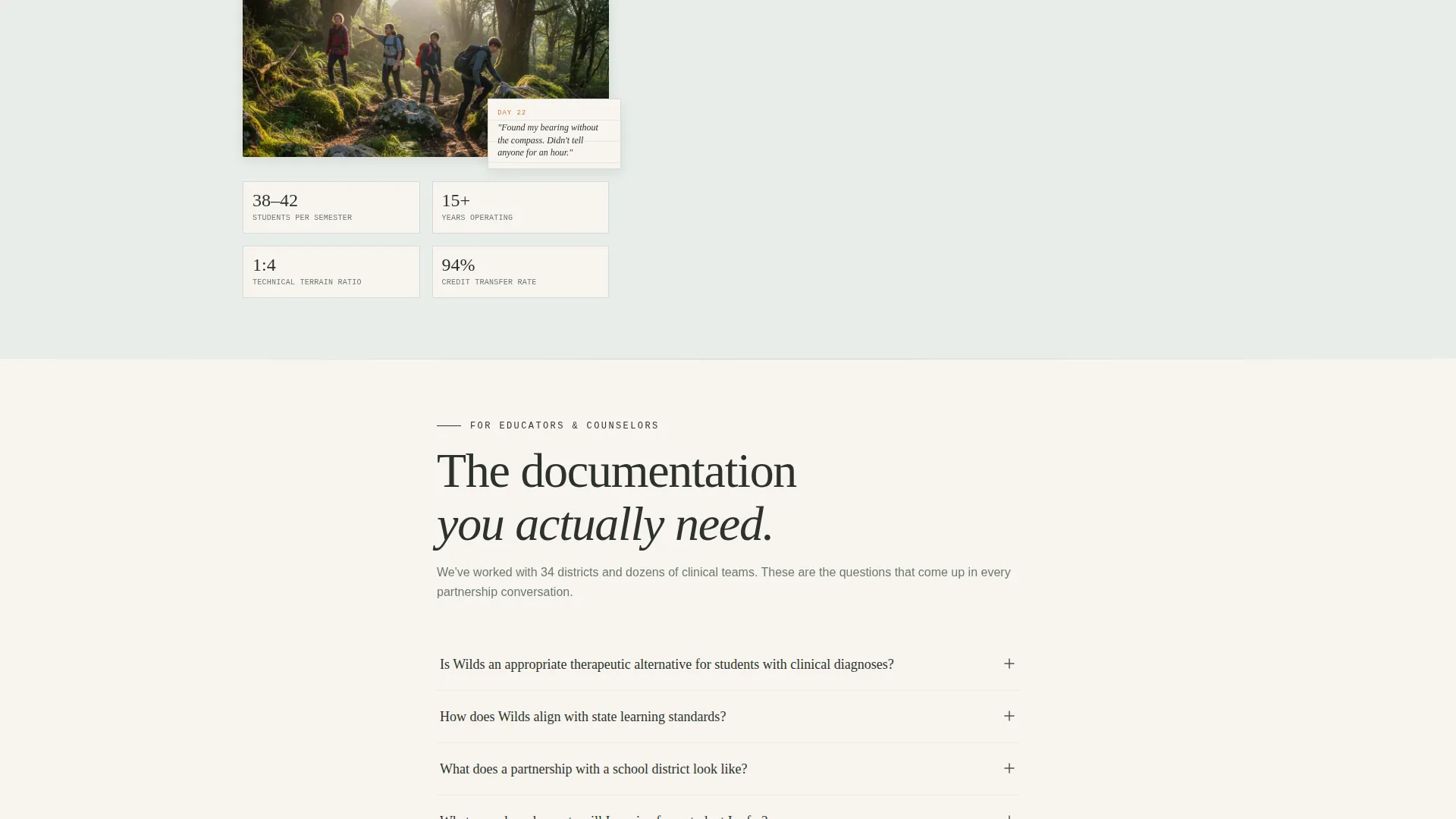 Wilderness School Landing Page Template