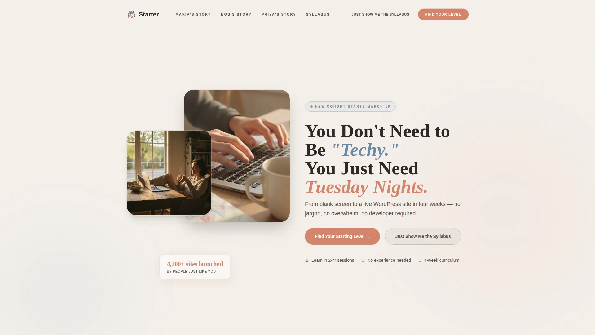WordPress Course Landing Page Template for Beginners