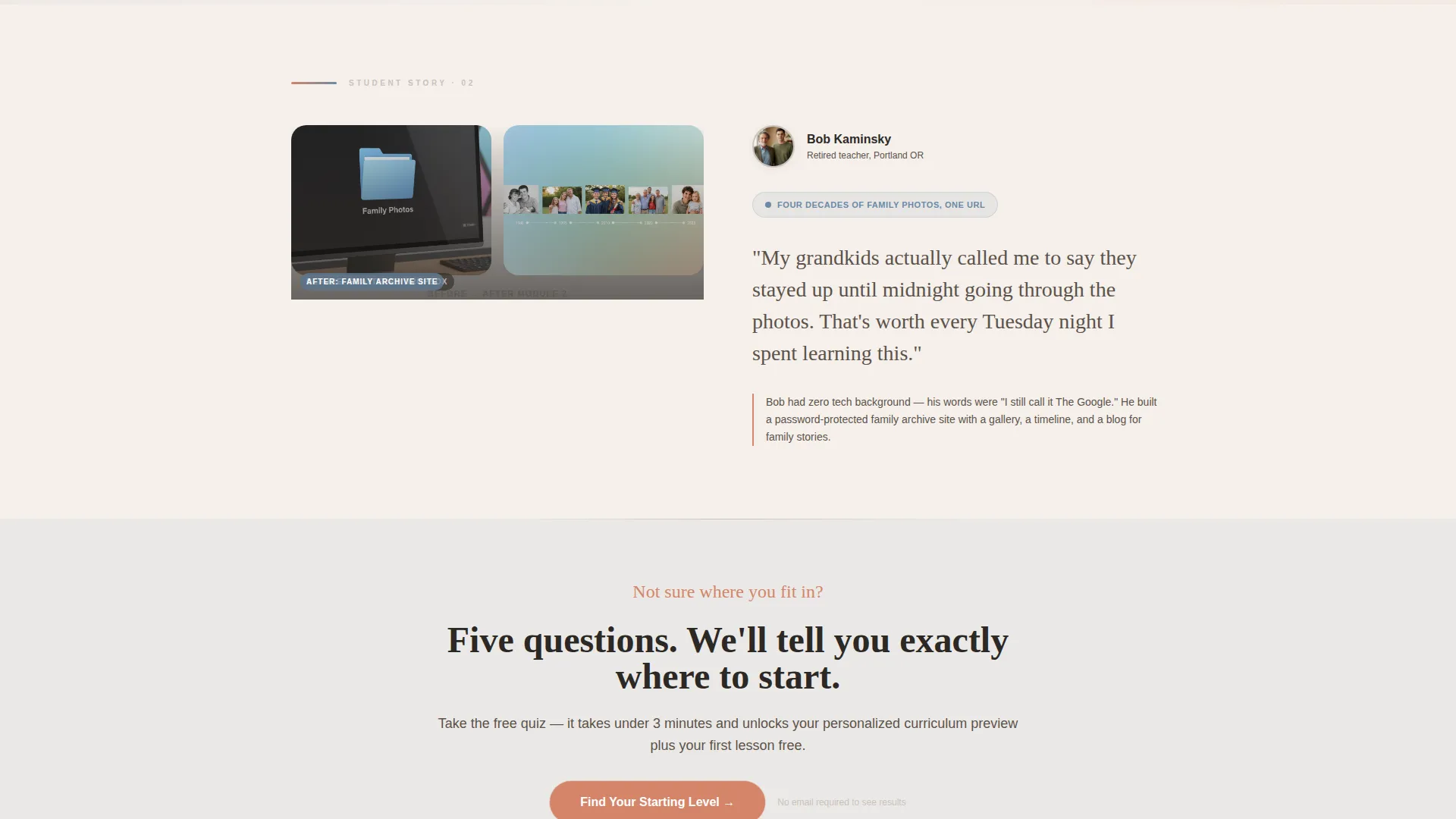 WordPress Course Landing Page Template for Beginners