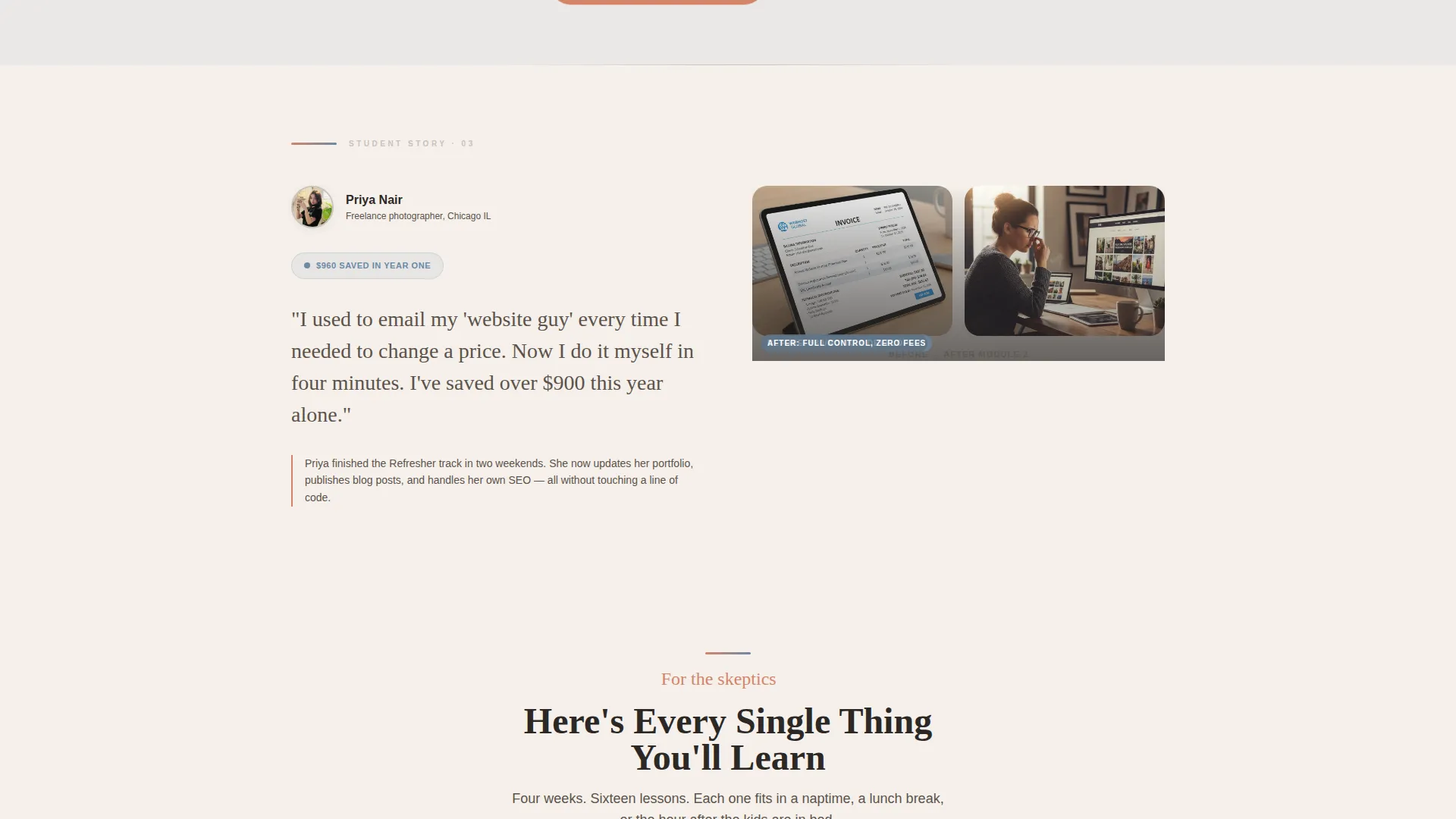 WordPress Course Landing Page Template for Beginners