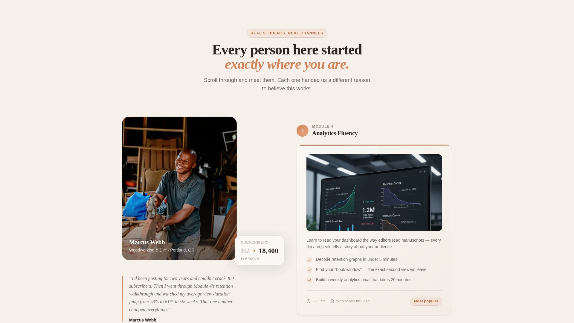YouTube Channel Growth Course Landing Page Template