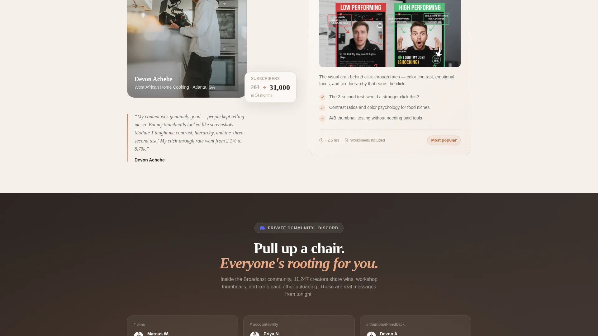YouTube Channel Growth Course Landing Page Template