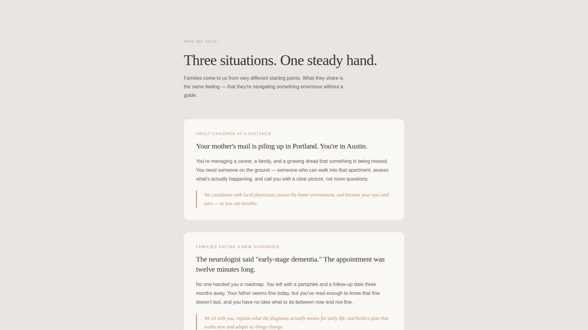 Aging Life Care Manager Landing Page Template