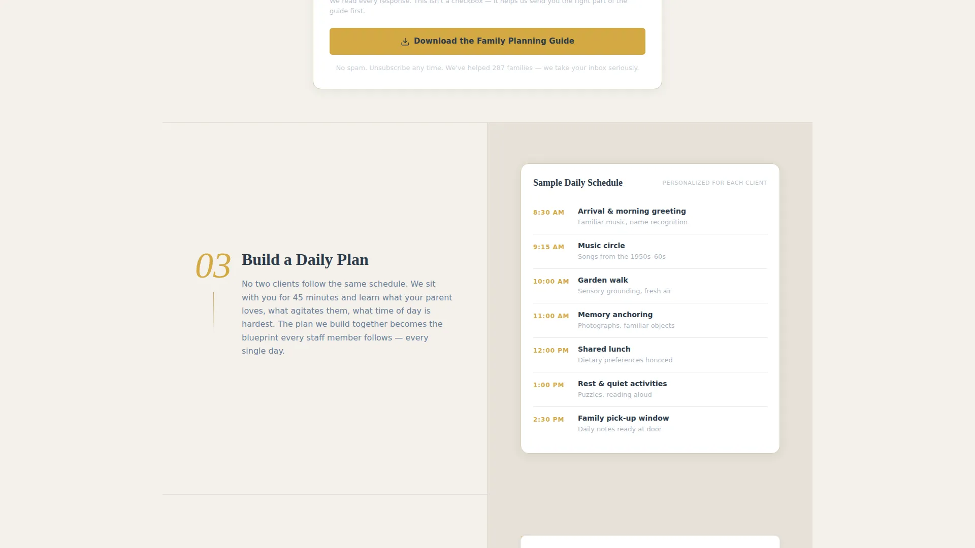 Alzheimer's Day Program Landing Page Template