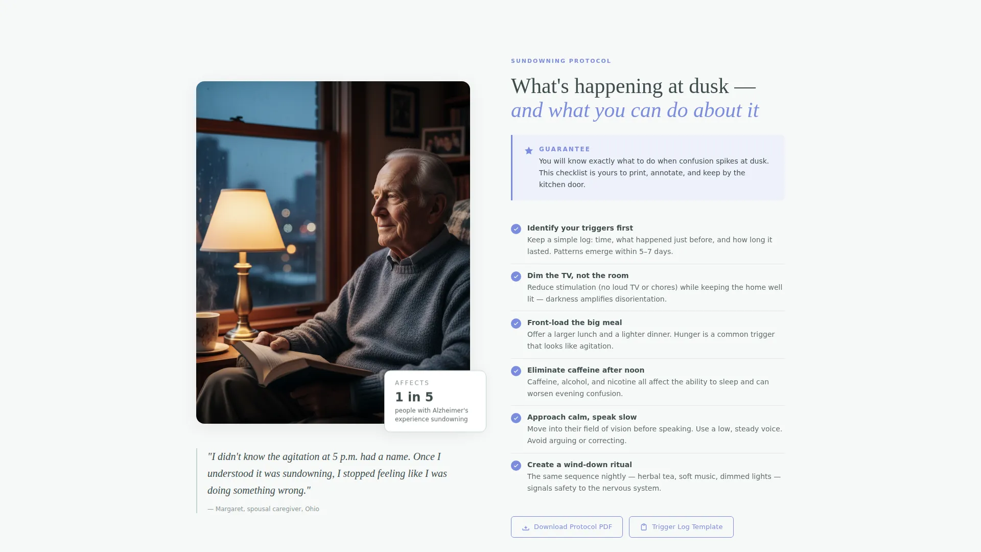 Dementia Caregiver Support Landing Page Template