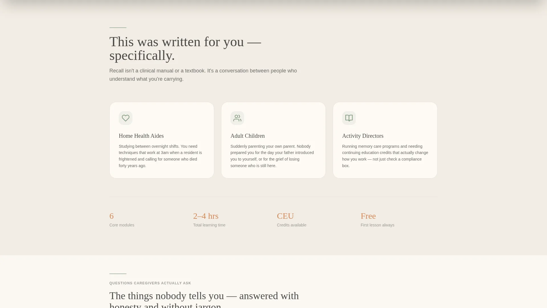Dementia Caregiver Training Landing Page Template