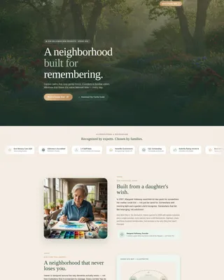 Memory Care Landing Page Template for Senior Living