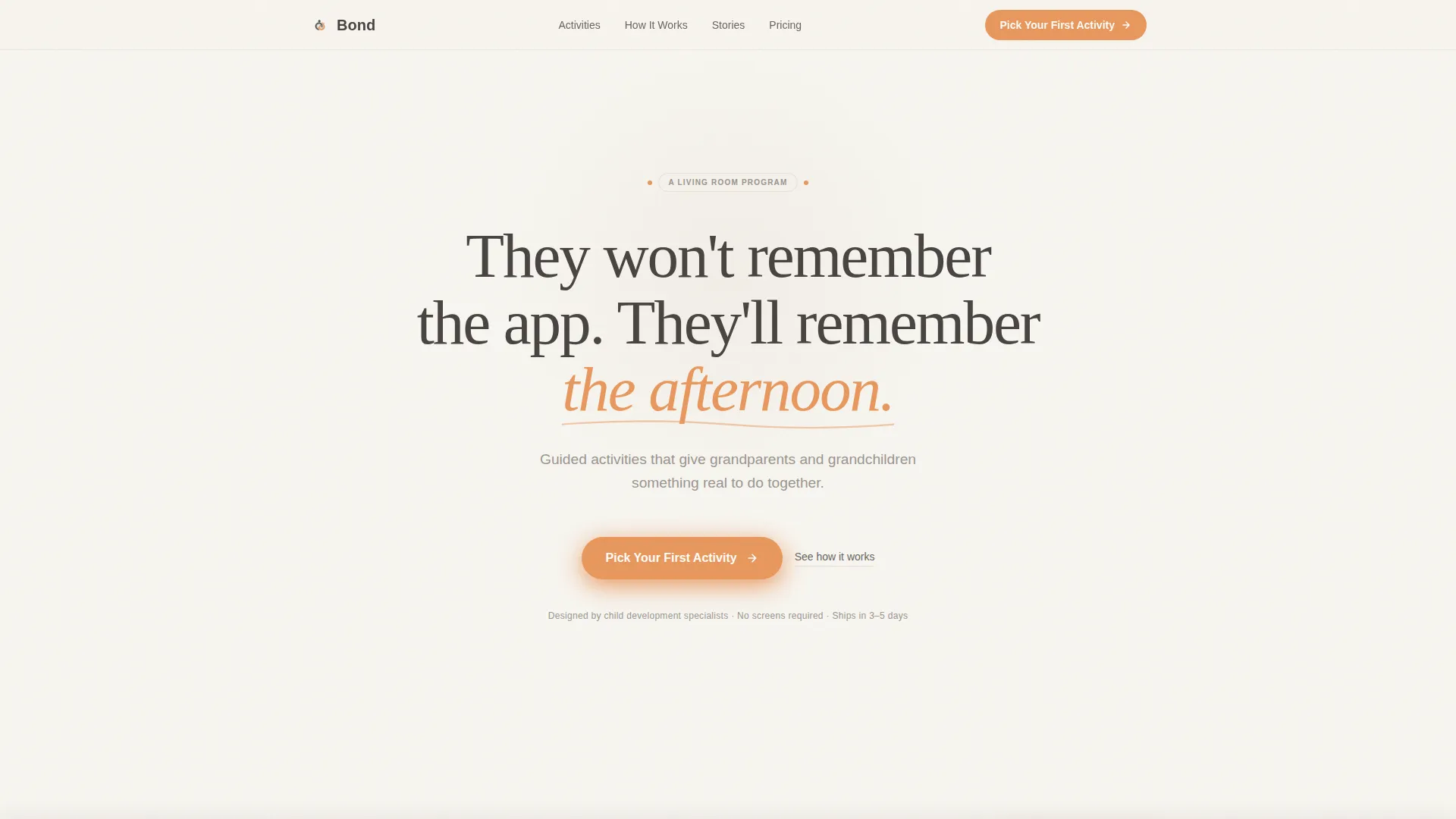 Grandparent-Grandchild Program Landing Page Template